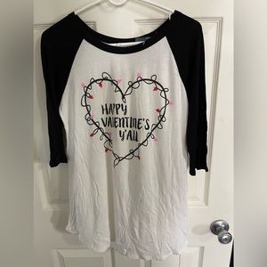 BOUTIQUE Happy Valentine’s Day Black White Ladies Tee
